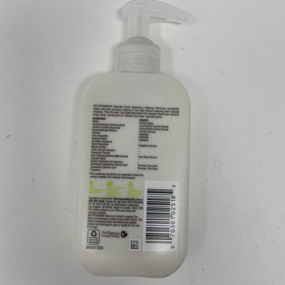 Neutrogena Naturals Fresh Cleansing + Makeup Remover Paraben, Dye Free 6 fl oz - Picture 2 of 3